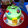 Angry bird birthday-fondant/red velvet cake