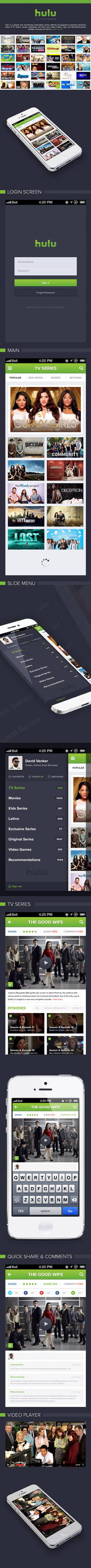 Free PSD - Hulu iPhone App Redesign