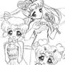 Sailor Moon Princesses Sketch