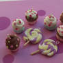 kawaii cupcakes in fimo