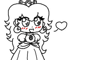 chibi princess peach-lineart 1