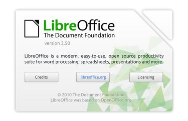 LibreOffice About Dialog Mockup
