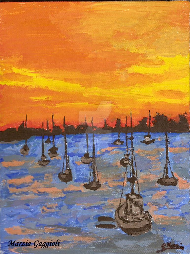 Boats In The Sunset