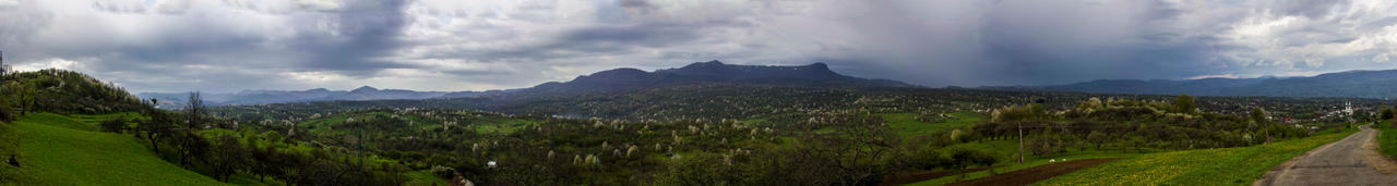 Panoramatic photo of countryside in Romania