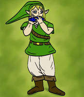 Link tocador de ocarina