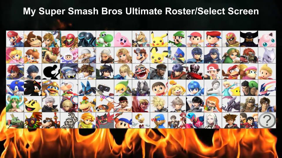 Mario Smash Roster My Super Smash Bros Ultimate Roster by AnimalOfEden on DeviantArt