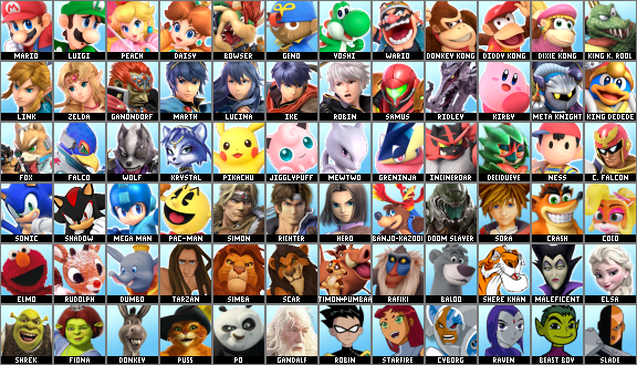 My Own Random Smash Roster (Expanded Again) by AnimalOfEden on DeviantArt