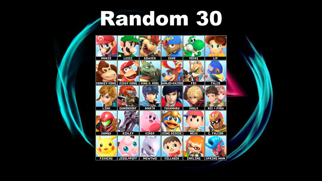 Random 30 Smash Roster by AnimalOfEden on DeviantArt