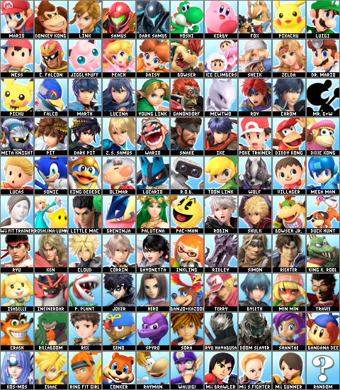 70 Characters Roster First Ultimate Roster in a While by AnimalOfEden on DeviantArt