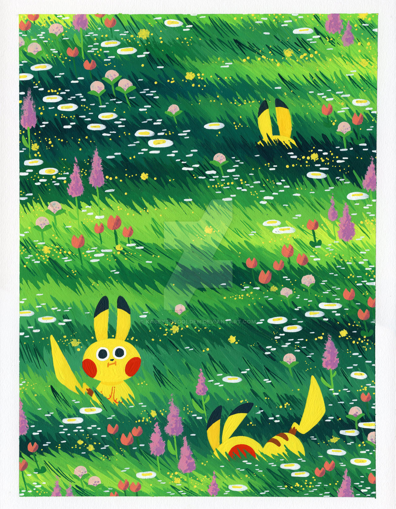 Pikachu In A Field of Flowers