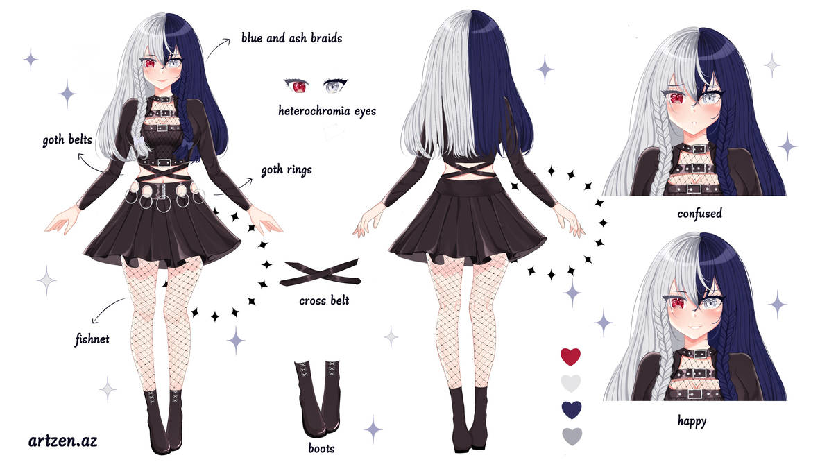 Vtuber Ref sheet by zarinazmi on DeviantArt