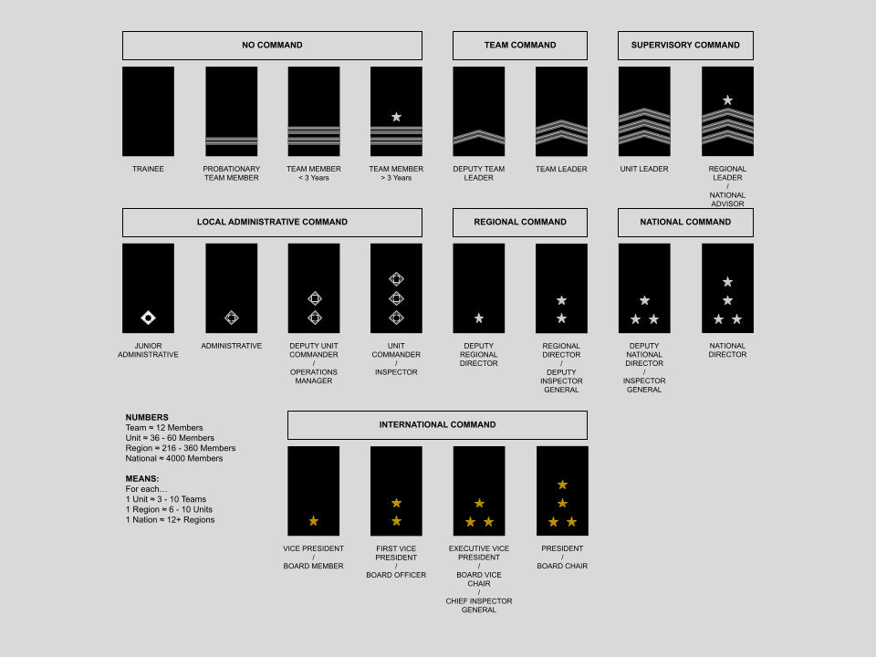 Ranks for a fictional paramilitarized NGO group. by gusse1 on DeviantArt