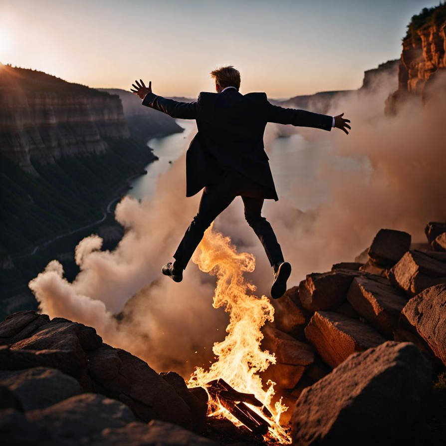 Jumping into the fire by portaljumper1984 on DeviantArt