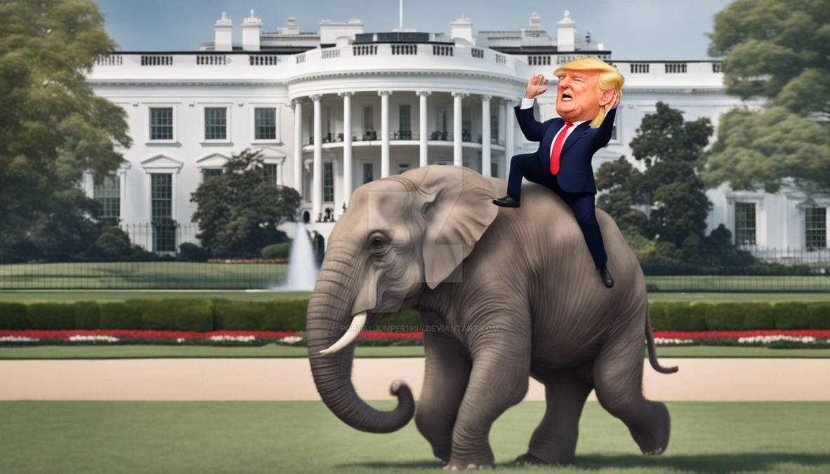 Trump rides a elephant by portaljumper1984 on DeviantArt