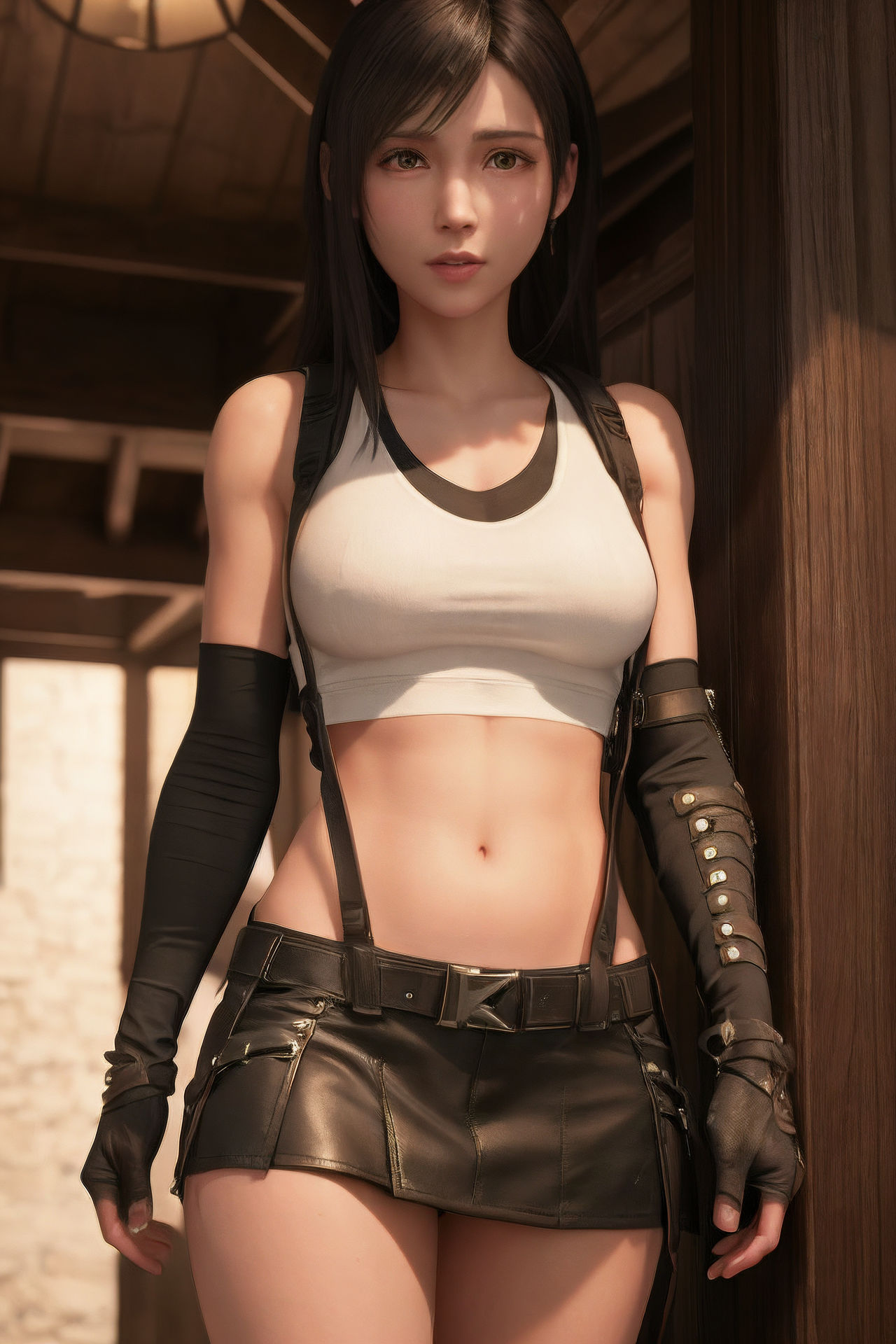 NoryNick Tifa Lockhart Cosplay Costume Women FF7 Remake Game Fancy Dress Halloween Carnival Outfit, L NoryNick Tifa Lockhart Cosplay Costume Women FF7 Remake Game Fancy Dress Halloween Carnival Outfit, L