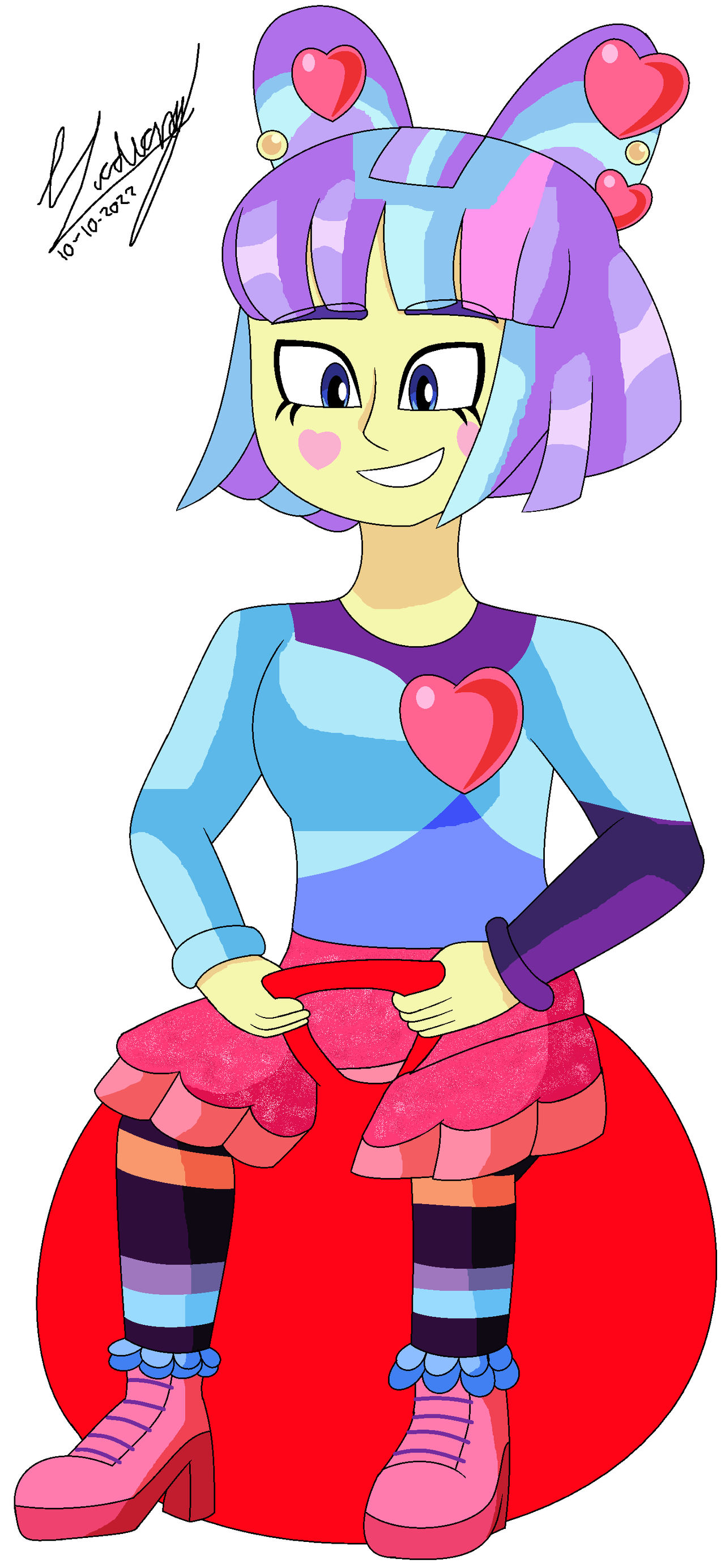 mlp Su-Z jumping on a red ball