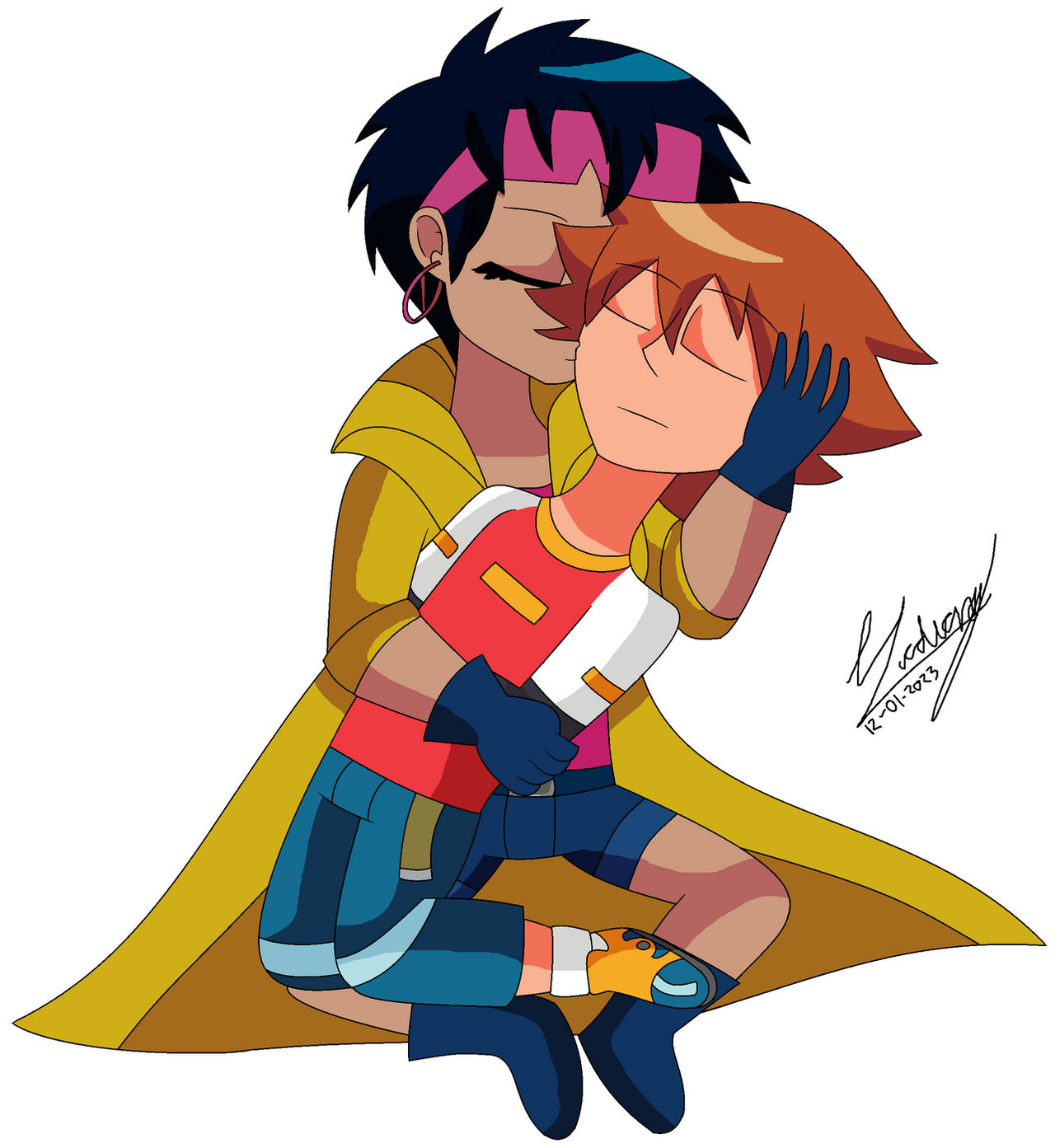 Jubilee kissing Chiris' cheek.