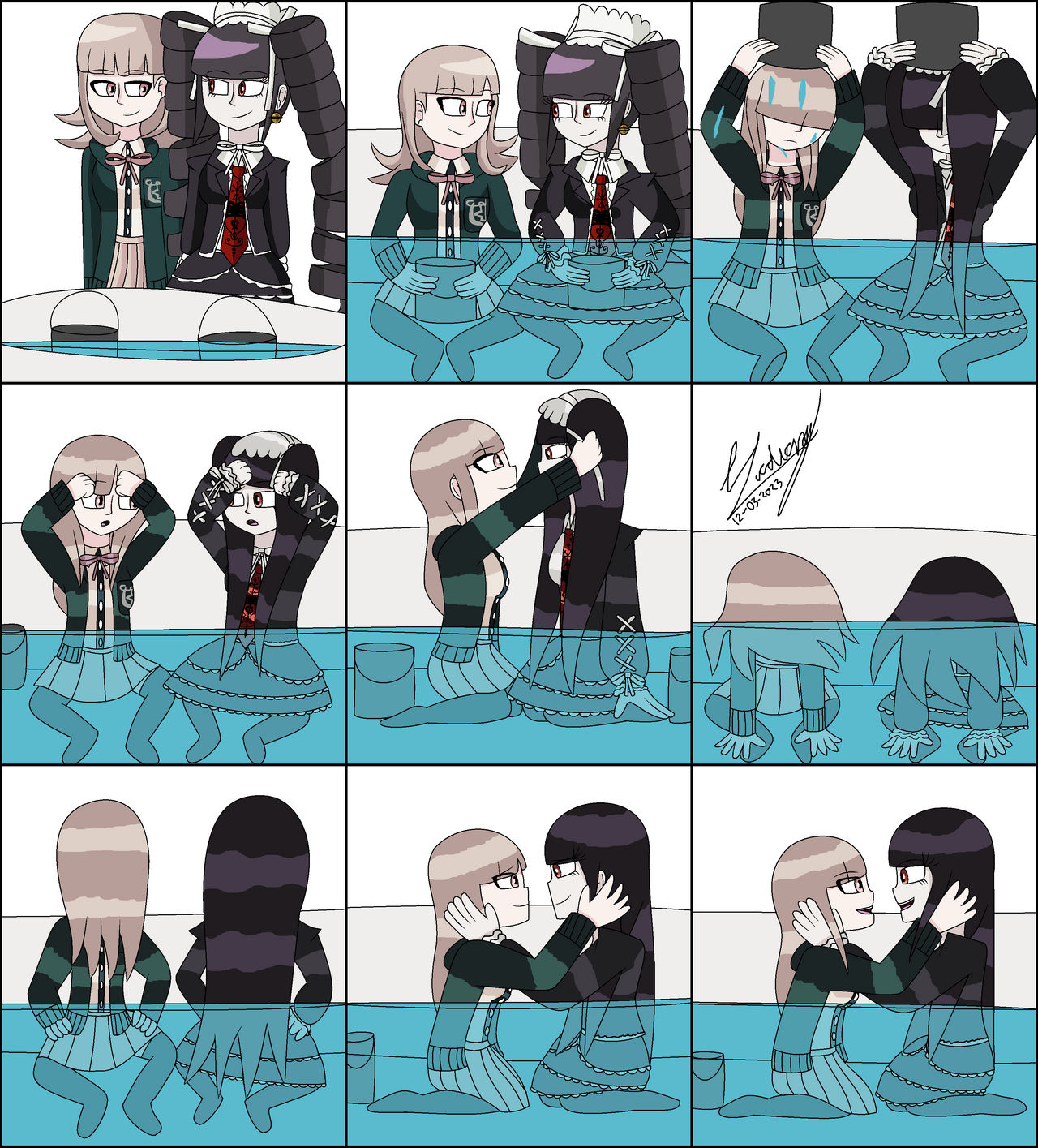 Chiaki Nanami and Celestia Ludenberg