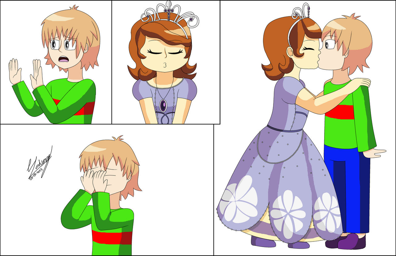 Princess Sofia kissing Shawn Coover