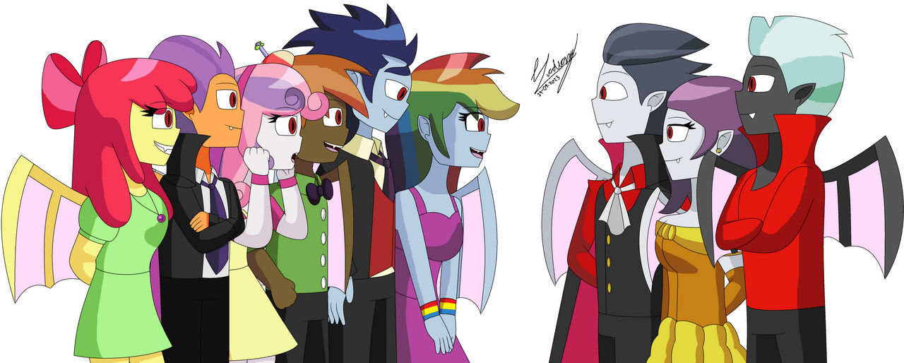 mlp halloween Scootaloo and Vampire Prince Rumble
