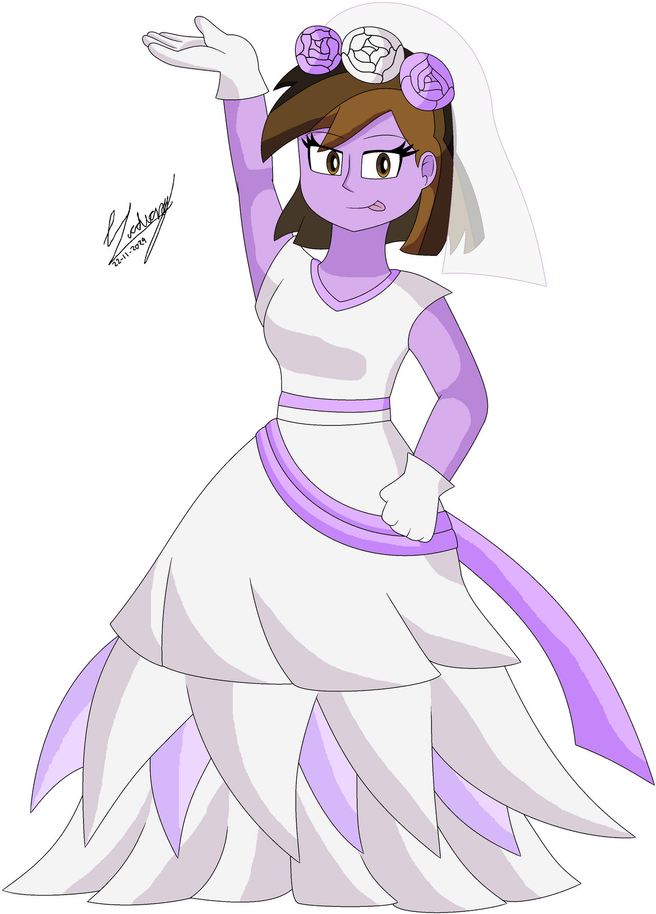 Princess Kincade in a wedding dress