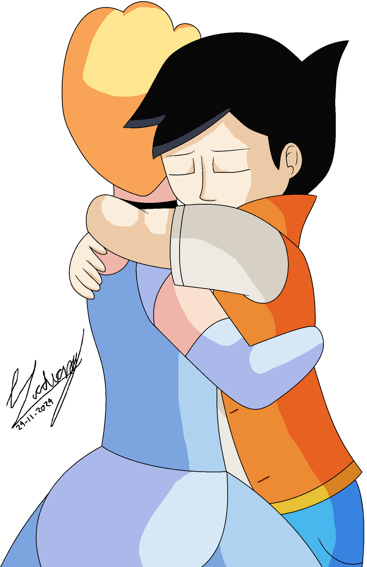 Joshua and Cinderella hugging