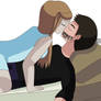 Alice kissing Sam