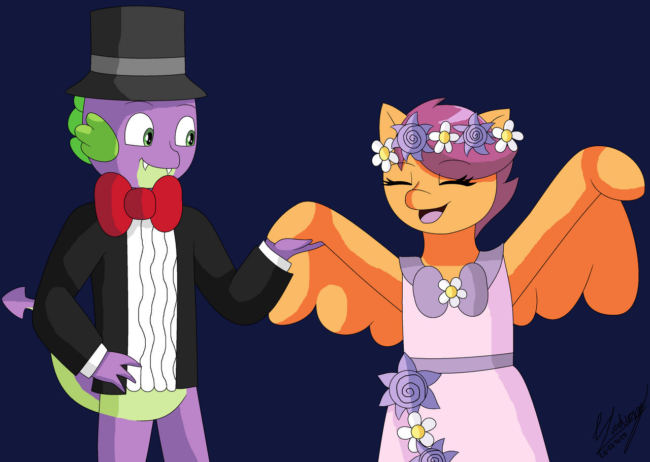 MLP Scootaloo with Spike at Canterlot Wedding 2