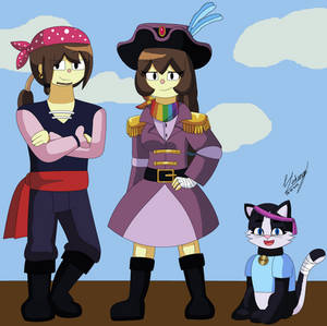 Elio, Rose y Daisy (pirate au)