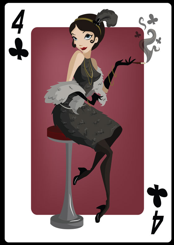 Pin-Up 4 of Clubs Flapper 2