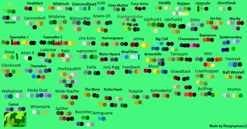 Ben 10 Aliens Color palette by RZGmon200 on DeviantArt