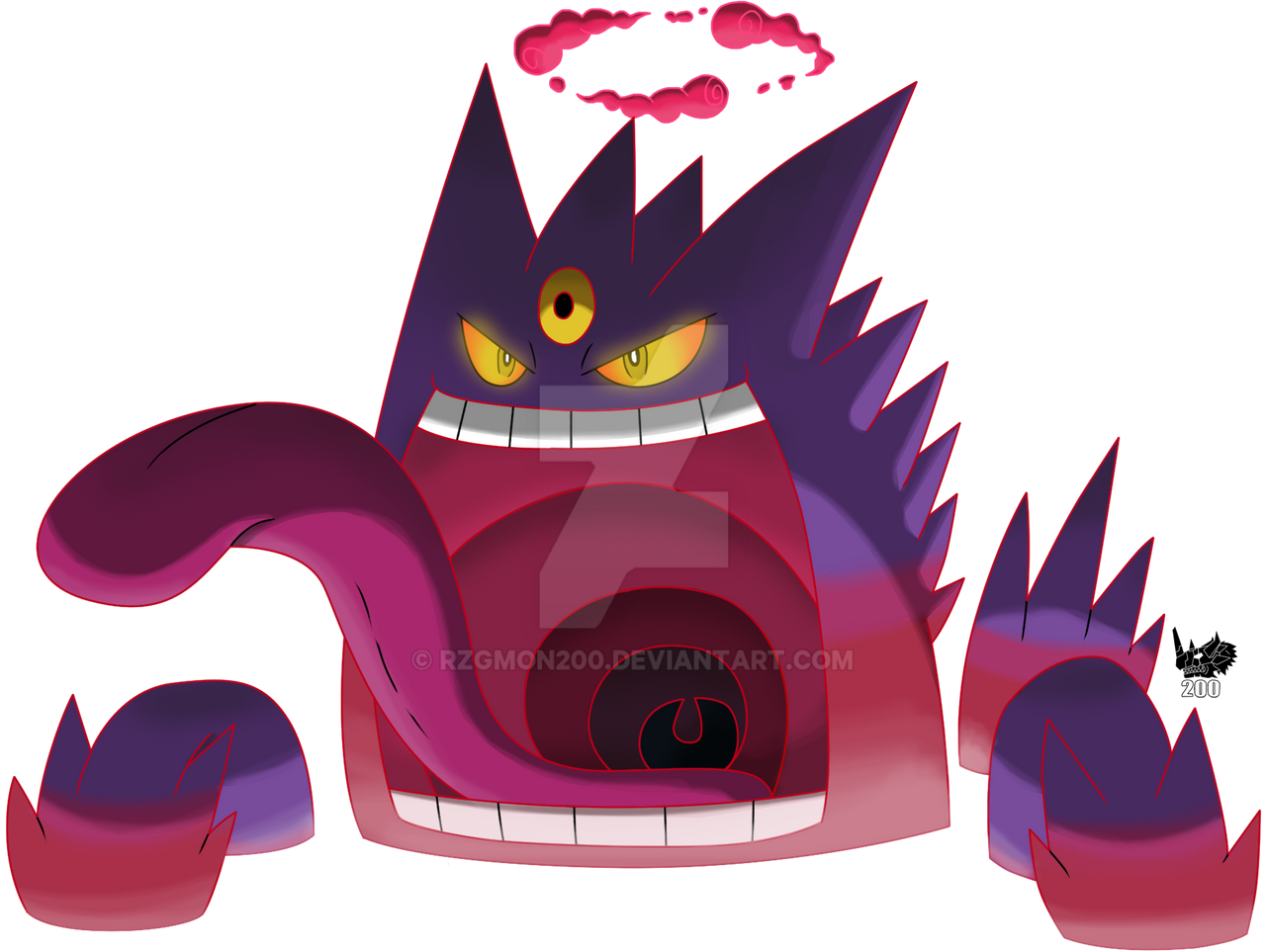 FUSEmon Mega Gigantamax Gengar By RZGmon200 On DeviantArt fusemon-mega-gigantamax-gengar-by-rzgmon200-on-deviantart