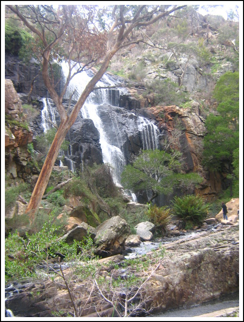 5. Waterfall by fire-works