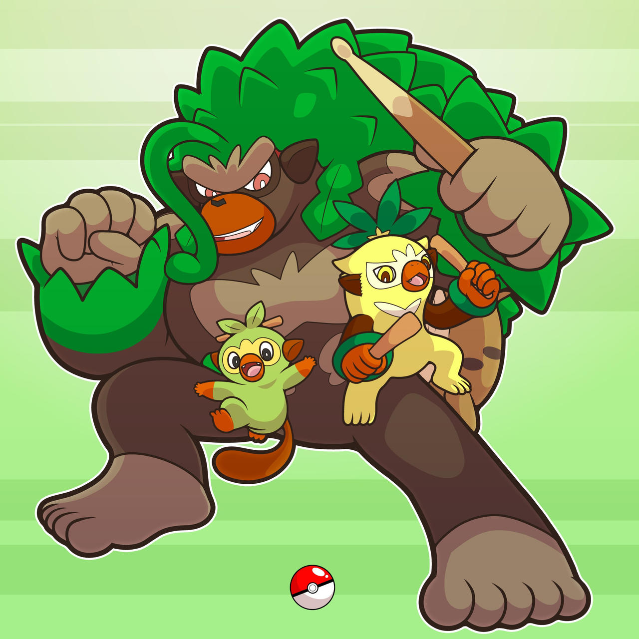 Grookey Evolution Line Mate20X by CatchShiro on DeviantArt