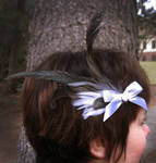Black and white feather fascinator by Animus-Panthera