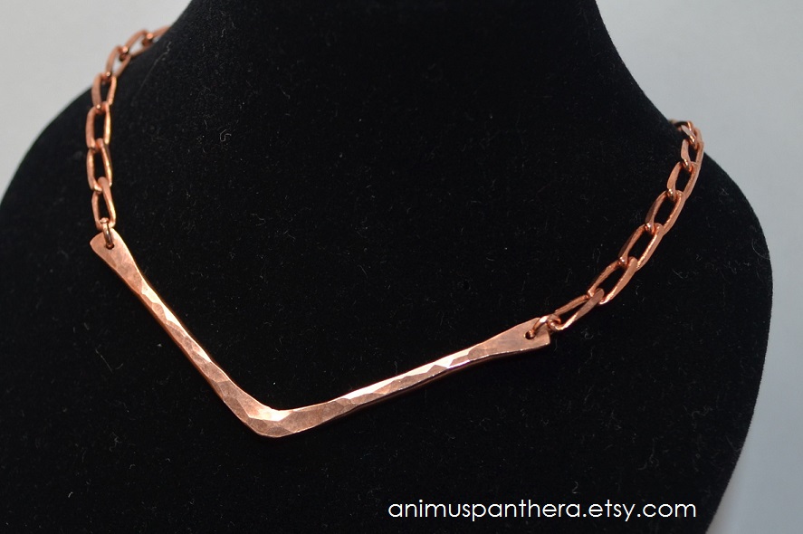 Copper chevron choker