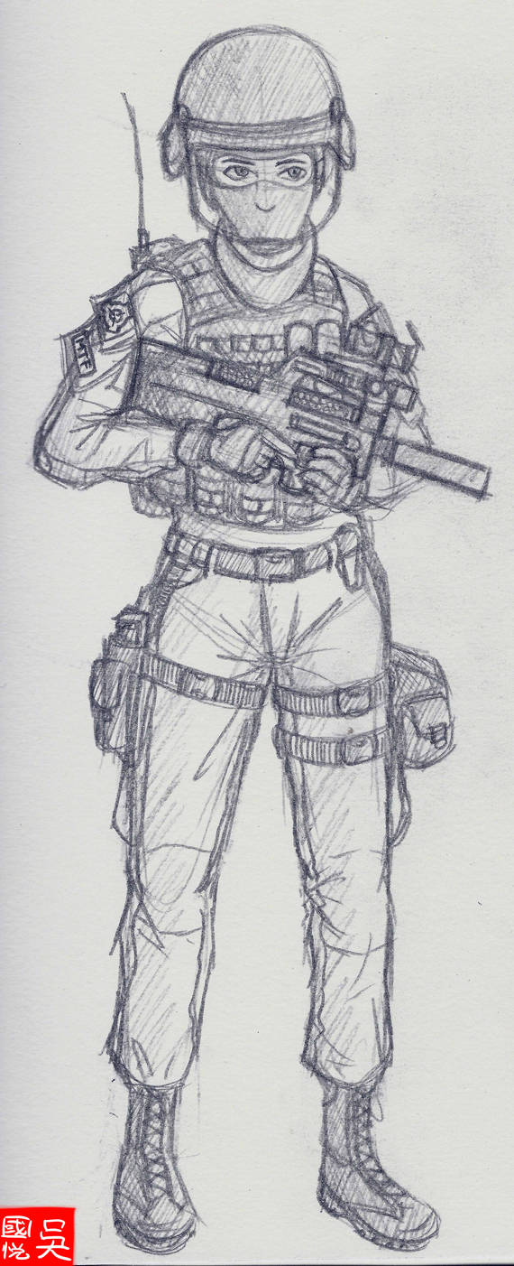 Task Force Ripper Line Drawing Mobile Task Force Operator sketch by NDTwoFives on DeviantArt