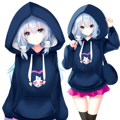 Premium AI Image  a drawing of an anime character with a hoodie on it