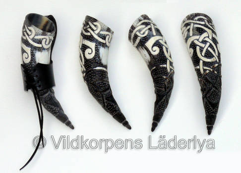 Carved Horn Viking Scrolls