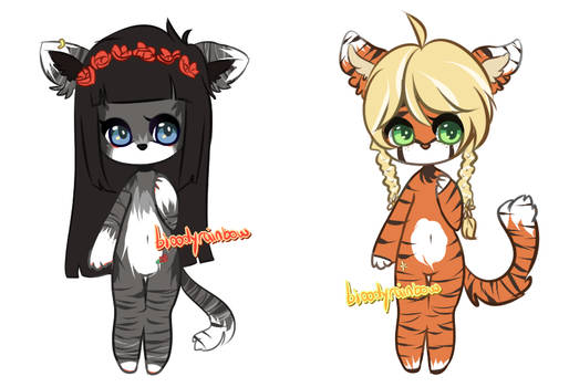 [open] rose/daisy cats anthro adopts