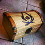 Woodburned Assassin's creed treasure chest