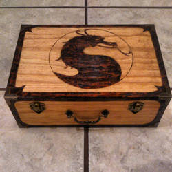 Woodburned mortal kombat box