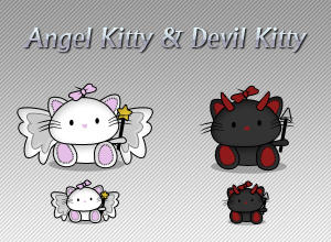 Angel Kitty and Devil Kitty
