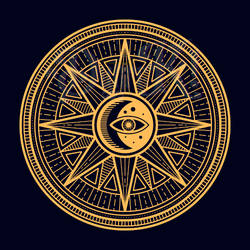 Star sun moon eye symbol