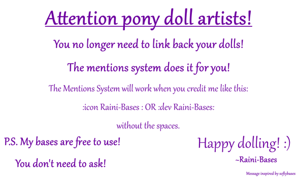 ATTENTION PONY DOLL ARTISTS