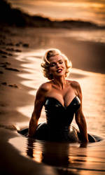 Marilyn Monroe quicksand beach sunset