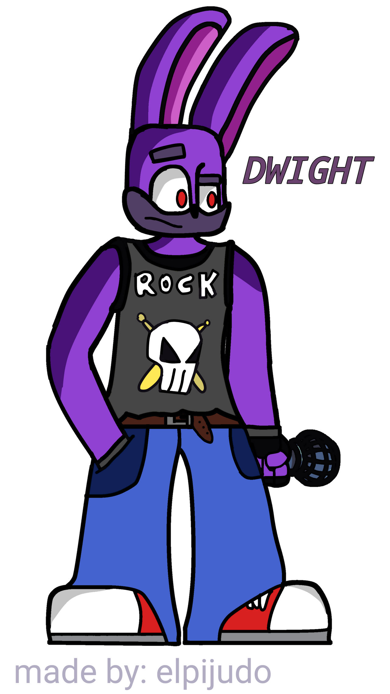 Dwight the rocker rabbit in fnf by elpijudo on DeviantArt