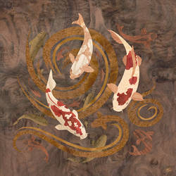 Koi Fish - Marquetry