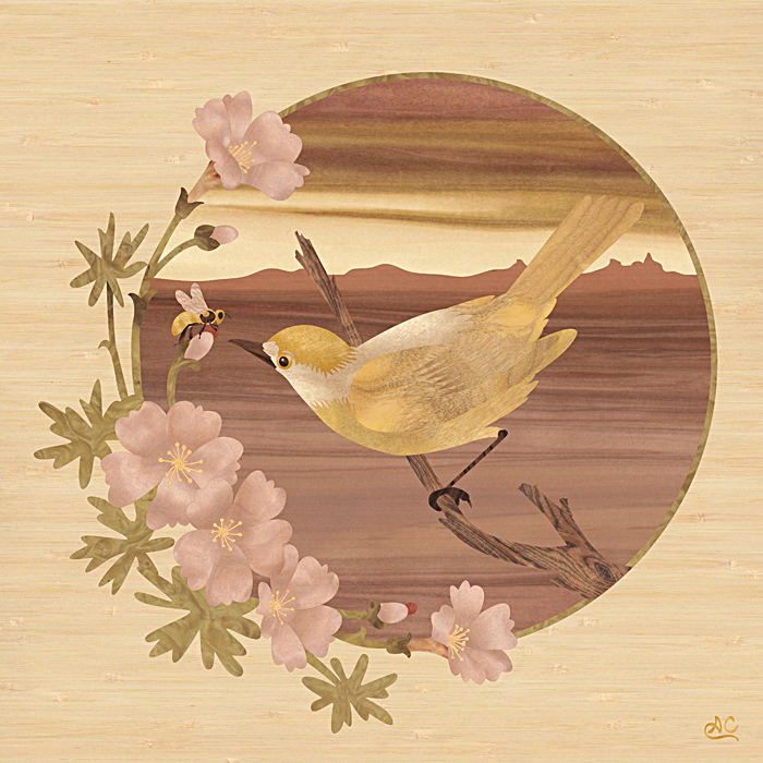 Bird and Bee - Marquetry