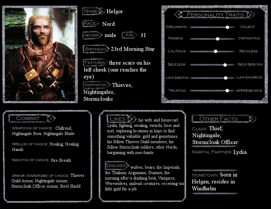 Skyrim Character Sheet Helgor by Dionysie on DeviantArt